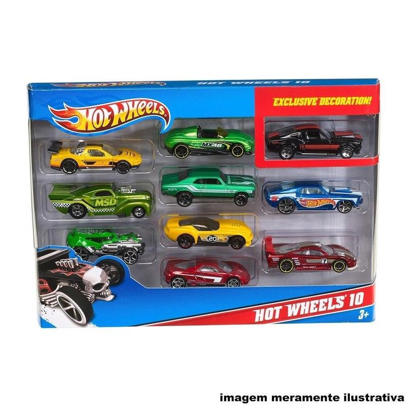 Carrinho Hot Wheels Básico 54866 - Embalagem com 10 Unidades